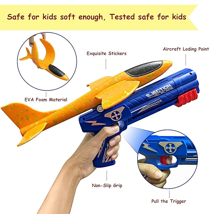 Airplane Toy Flying Toy for Kids One-Click Ejection Mode Glider Catapult Plane Regular