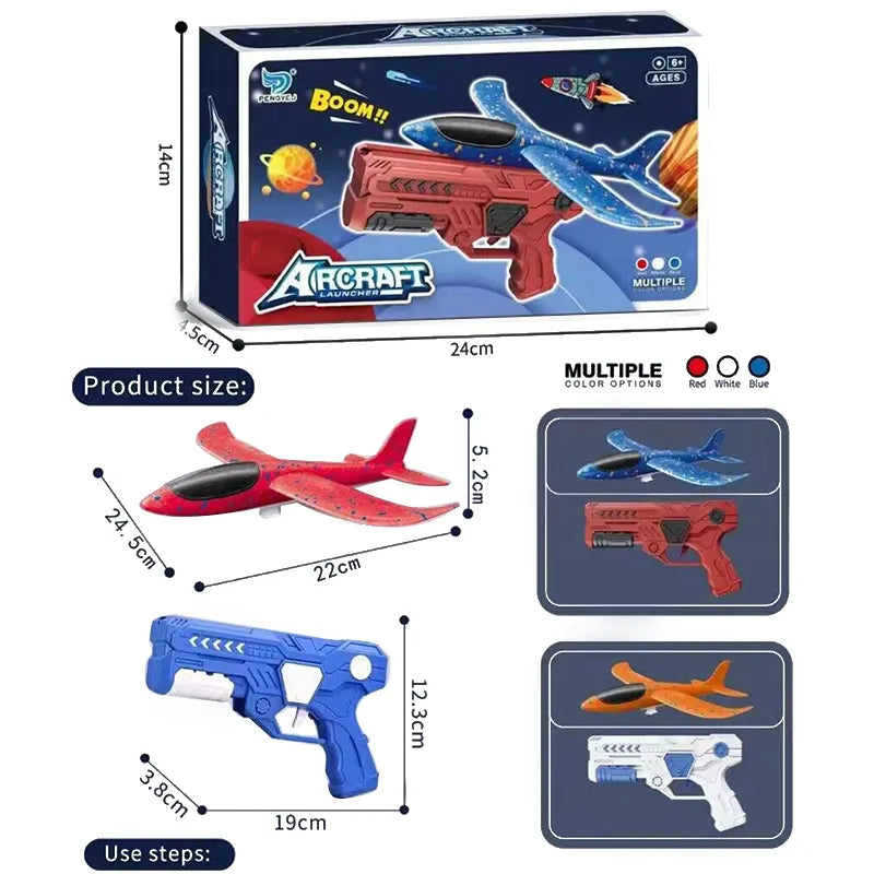 Airplane Toy Flying Toy for Kids One-Click Ejection Mode Glider Catapult Plane Regular